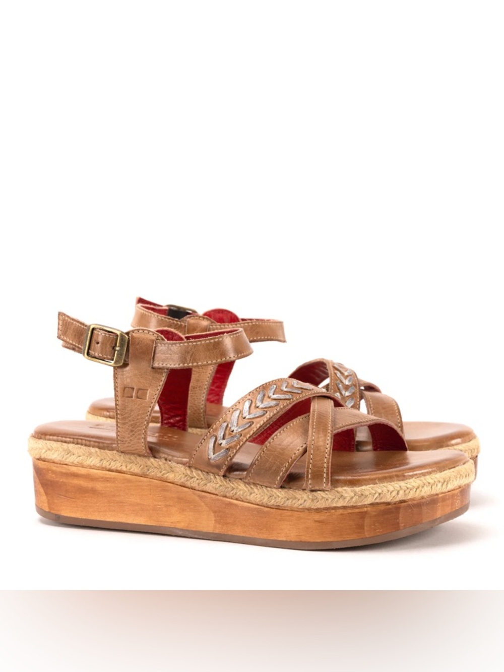 Bed Stu Necessary Platform Sandal in Tan Rustic Leather NEW - Picture 2 of 11